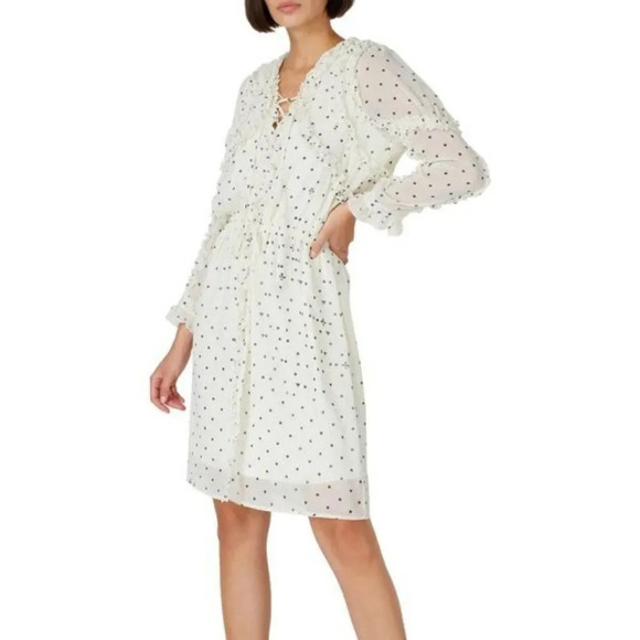 KOCHE COLLECTIVE Polka Dot Ruffle Trim Dress Size 38 US Size 6 - Picture 1 of 10